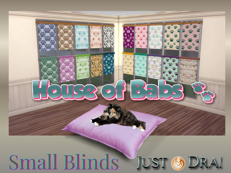 Sims 4 cat-themed CC CC House Of Babs Collection - Small Blinds | JustDraven Pet Cat Dog by Draven298