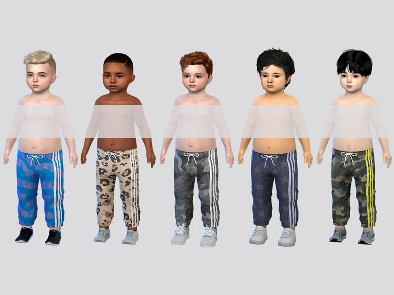 Sims 4 toddler boy clothing CC Patterned Jogging Pants Toddler by McLayneSims