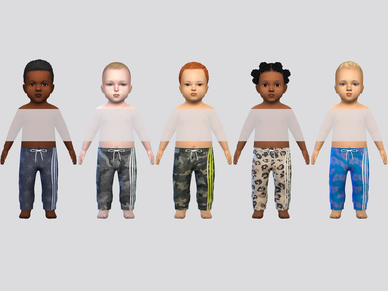 Sims 4 infant clothing and accessory CC Patterned Jogging Pants Infant by McLayneSims