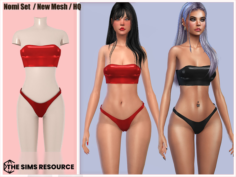 Sims 4 Patreon-labeled fashion CC Patreon - Nomi Latex Set by Harmonia