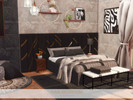 Sims 4 — Kaia Bedroom by BlusterSims — The Kaia Bedroom combines modern elegance with warm natural textures, featuring a
