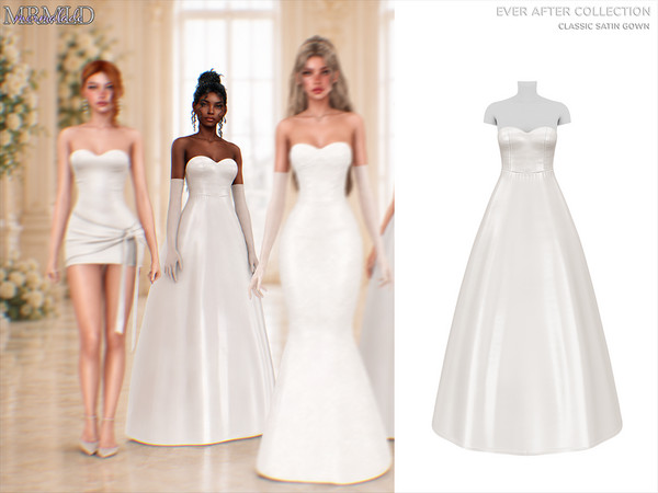 Sims 4 — Ever After Classic Satin Gown by Mermalade — Ever After Classic Satin Gown