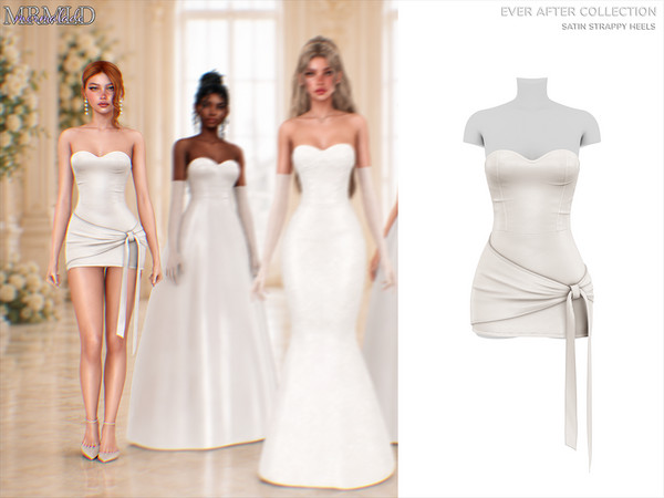 Sims 4 — Ever After Satin Mini Dress by Mermalade — Ever After Classic Satin Gown