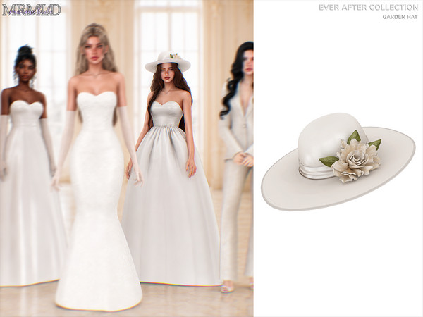 Sims 4 — Ever After Garden Hat by Mermalade — Ever After Classic Satin Gown