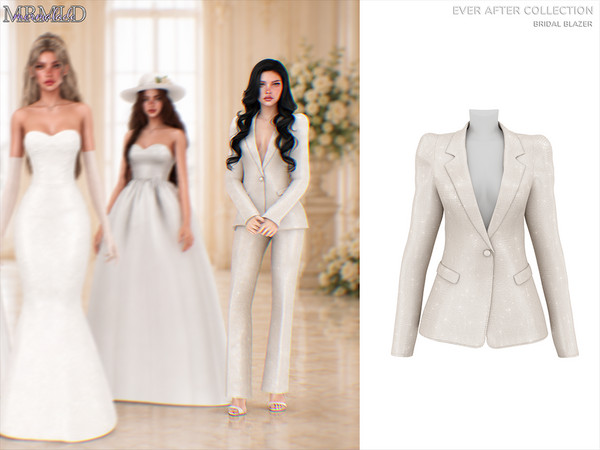 Sims 4 — Ever After Bridal Blazer by Mermalade — Ever After Classic Satin Gown