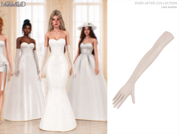 Sims 4 — Ever After Lace Gloves by Mermalade — Ever After Classic Satin Gown