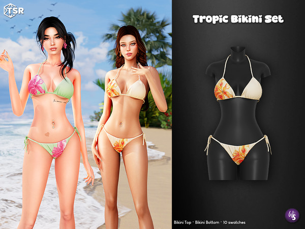 Sims 4 — Tropic Bikini Set by WisteriaSims — Bring a touch of paradise to your Sims summer wardrobe with the Tropic