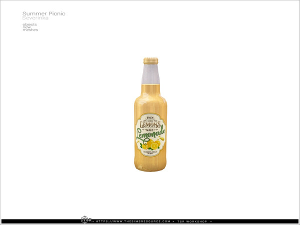 Sims 4 — Picnic lemonade bottle by Severinka_ — A set of items for decorating a picnic location.