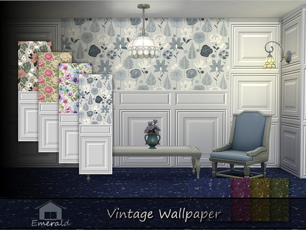 Sims 4 — Vintage Wallpaper by Emerald — Vintage Wallpaper is a historical charm that provides a link to generations past,