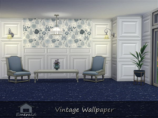 Sims 4 — Vintage Wallpaper S1 by Emerald — Vintage Wallpaper is a historical charm that provides a link to generations