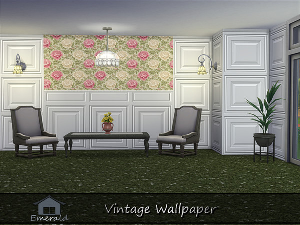 Sims 4 — Vintage Wallpaper S2 by Emerald — Vintage Wallpaper is a historical charm that provides a link to generations