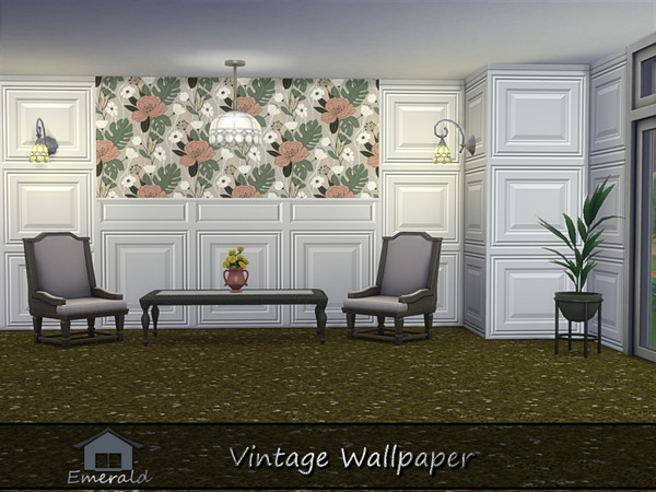 Sims 4 — Vintage Wallpaper S3 by Emerald — Vintage Wallpaper is a historical charm that provides a link to generations