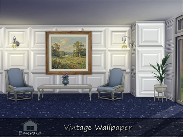 Sims 4 — Vintage Wallpaper S5 by Emerald — Vintage Wallpaper is a historical charm that provides a link to generations