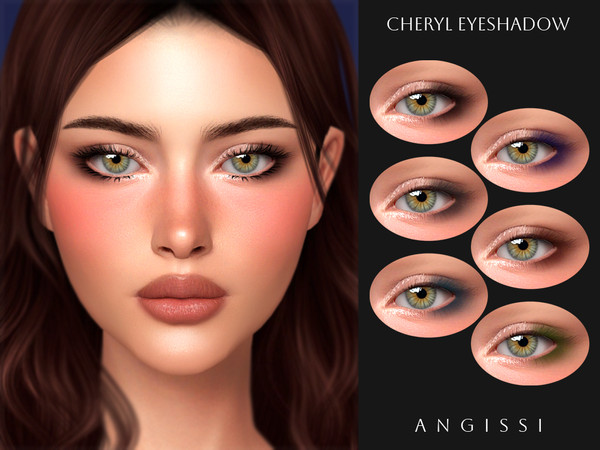 Sims 4 — Cheryl Eyeshadow by ANGISSI — PREVIEWS MADE USING HQ MOD 6 colors