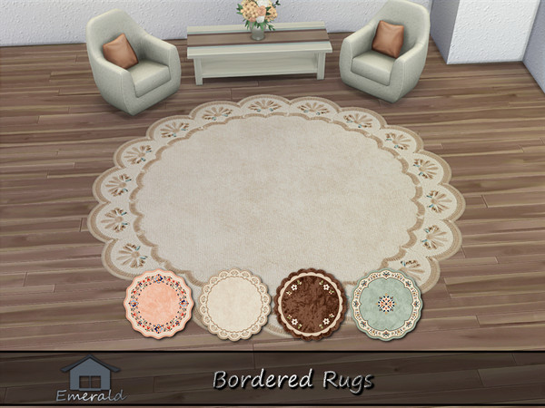 Sims 4 — Bordered rug1 by Emerald — Versatile style rug works well in traditional,modern spaces.