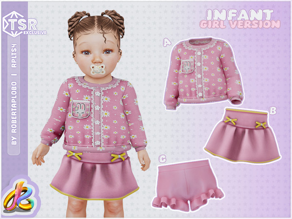 Sims 4 — Girl TOP - Charming Bunny Springtime - Infant by RobertaPLobo — Girl Set - Charming Bunny Springtime_349