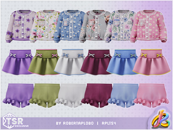 Sims 4 — Girl SKIRT - Charming Bunny Springtime - Infant by RobertaPLobo — Girl Set - Charming Bunny Springtime_349