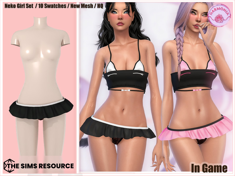 Sims 4 Patreon-labeled fashion CC Patreon - Neko Girl Micro Skirt by Harmonia
