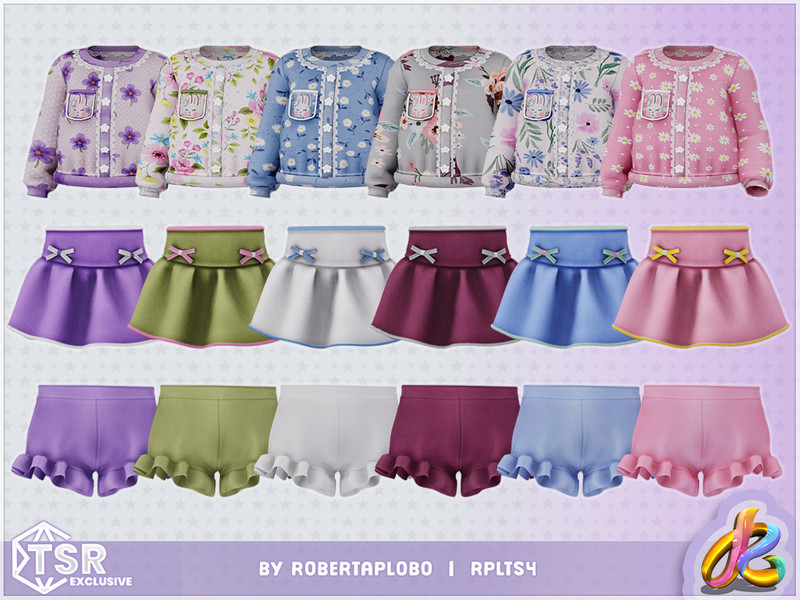 Sims 4 toddler girl clothing CC SKIRT - Charming Bunny Springtime - Toddler by RobertaPLobo