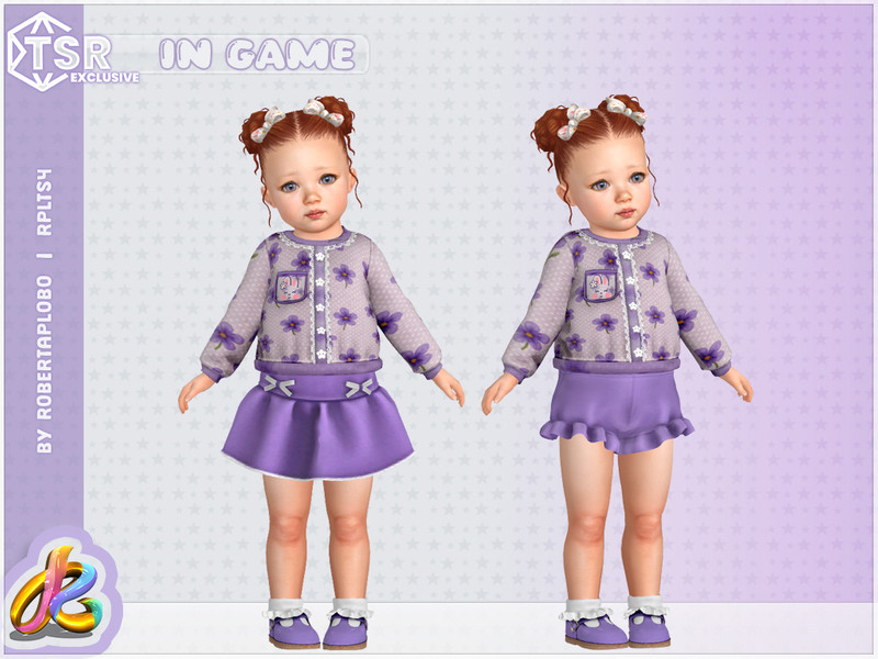 Sims 4 toddler girl clothing CC SHORTS - Charming Bunny Springtime - Toddler by RobertaPLobo