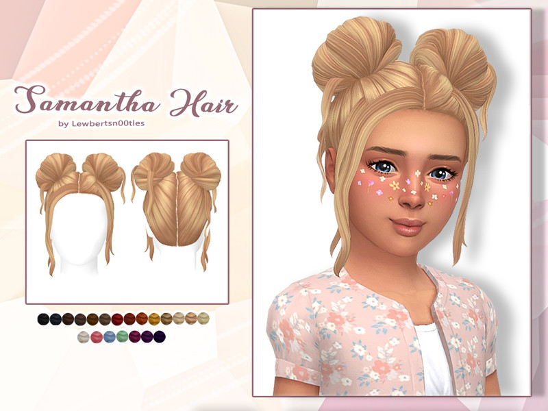 Sims 4 layered and textured hairstyle custom content CC Samantha Hair - Child version by Lewbertsn00tles