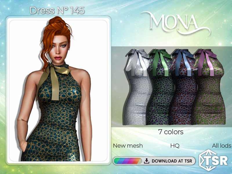 Sims 4 lace bow and ruffle fashion CC Mini dress with bow by Mona