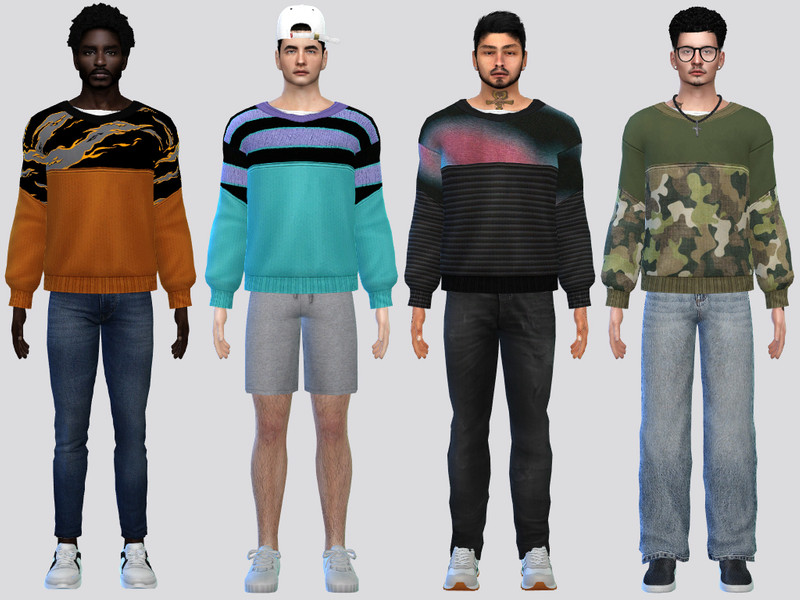 Sims 4 men everyday clothing CC Homer Sweater by McLayneSims