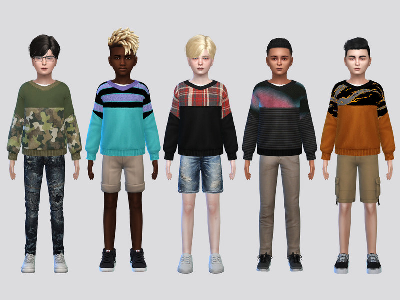 Sims 4 fall clothing CC Homer Sweater Boys by McLayneSims