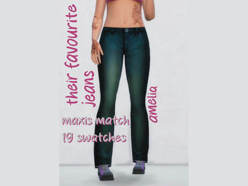 Sims 4 denim jeans romper and overall clothing CC Their favourite jeans by amelia_cc
