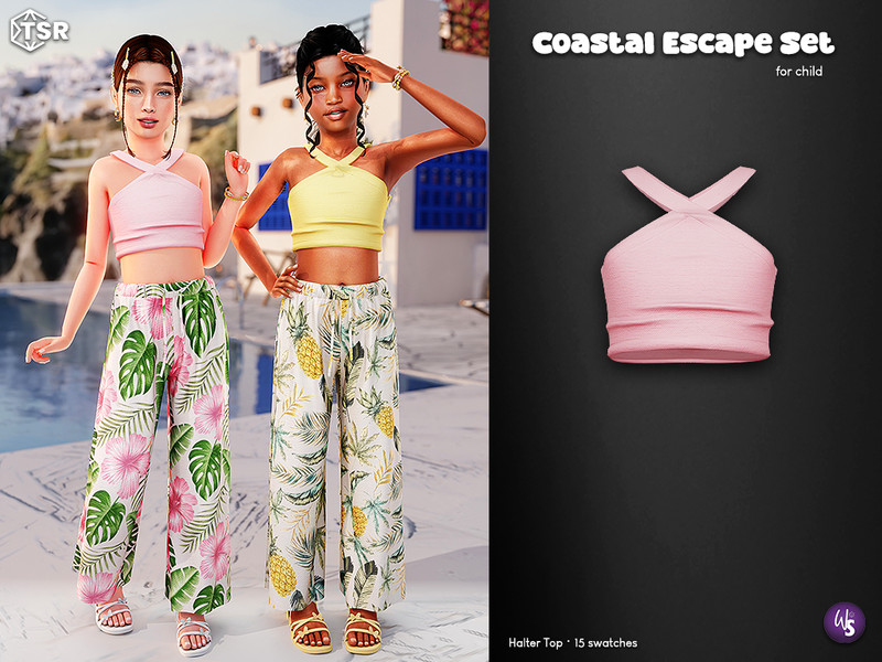 Sims 4 girls clothing CC Halter Top - child by WisteriaSims