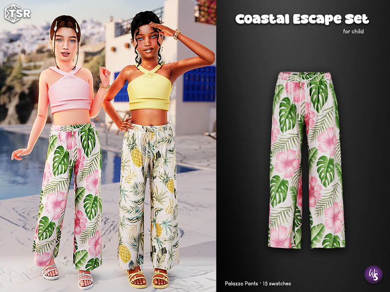 Sims 4 girls clothing CC Palazzo Pants - child by WisteriaSims