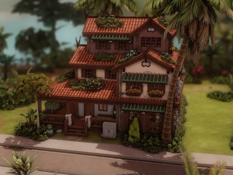 Sims 4 CC The Old Teak House - Evermore Save File Project by Meerigold