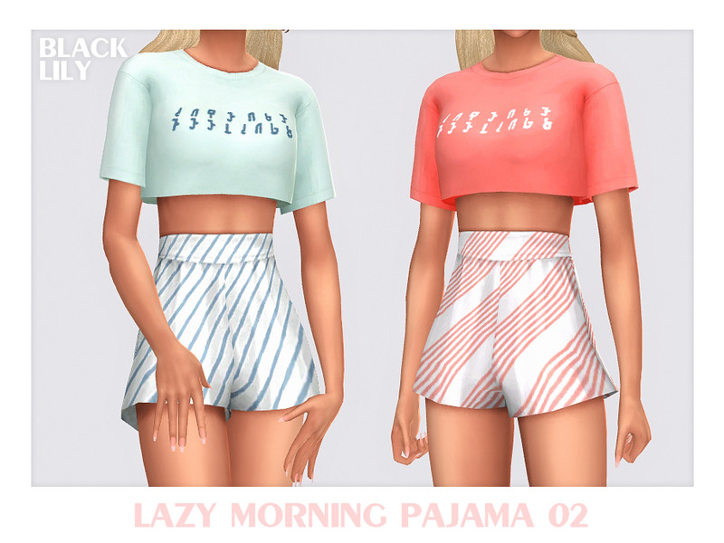Sims 4 pajama CC Lazy Morning Pajama 2 by Black_Lily