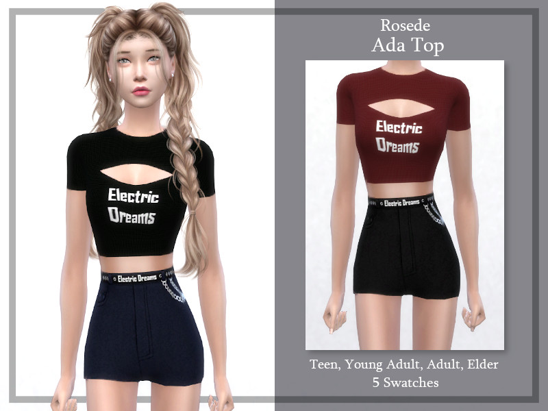 Sims 4 CC Ada Top by _Rosede_