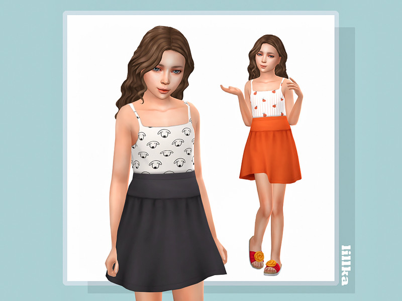 Sims 4 girls clothing CC Smilla Dress by lillka