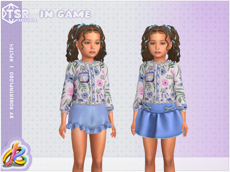 Sims 4 girls clothing CC Girl SHORTS - Charming Bunny Springtime - Child by RobertaPLobo