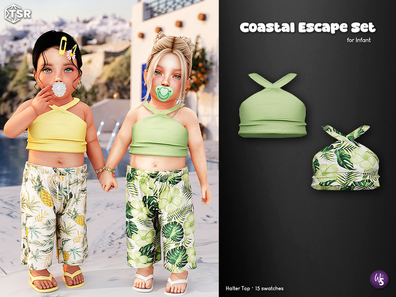 Sims 4 infant clothing and accessory CC Halter Top - infant by WisteriaSims