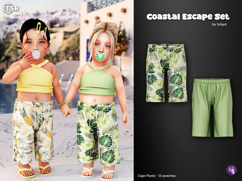 Sims 4 infant clothing and accessory CC Capri Pants - infant by WisteriaSims
