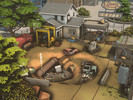 Sims 4 — Old Gas Station and Junk Yard - NO CC by plumbobkingdom — This old gas station has seen days of activity and