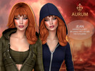 Sims 4 — Aurum - Jean hair set by Aurum — Jean Grey inspired medium-length layered hairstyle with bangs