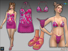 Sims 4 — ADV-Mabra TWO s4tyaDressBikiniShoesSet by MABRA2 — a set including dress bikini and sandals for teens and young