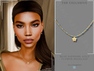 Sims 4 — Blue Sapphire Gold Flower Necklace by Glitterberryfly — Blue Sapphire Gold Flower Necklace