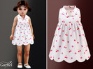 Sims 4 — Toddler - Cherry print collared dress with scalloped hem by Garfiel — A cute toddler dress featuring a