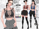 Sims 4 — LUMO - Cropped Tank Top by Helsoseira — Style - Black fishnet cropped tank with bikini top