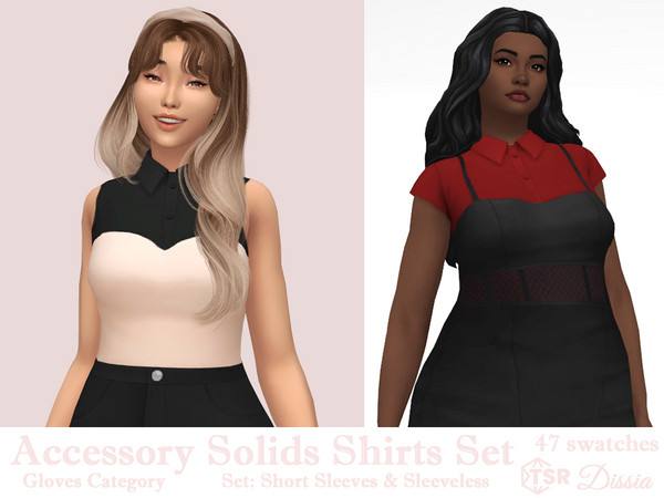 Sims 4 — Dissia_Accessory Short Sleeves Shirt (Solids) Base Layer Update AN502.package by Dissia — Two accessory solids