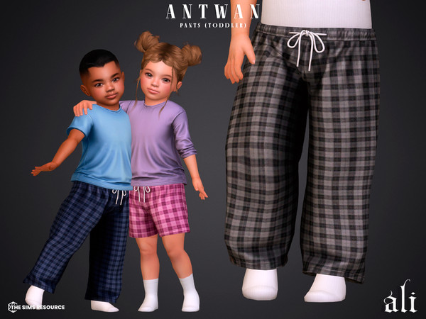 Sims 4 — ANTWAN pants - toddler by ali1 — 2x T-shirts, Plaid Pants and Shorts