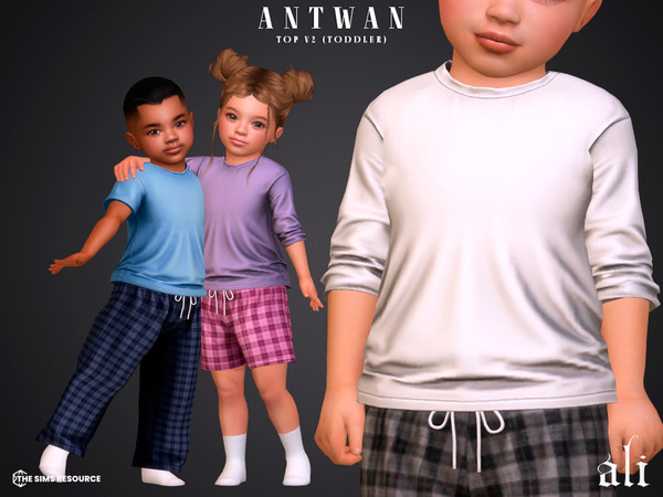 Sims 4 — ANTWAN v2 - toddler by ali1 — 2x T-shirts, Plaid Pants and Shorts