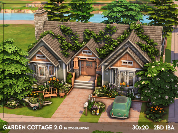 Sims 4 — Garden Cottage 2 - NO CC by xogerardine — I've built this cottage before, one of my first The Sims 3