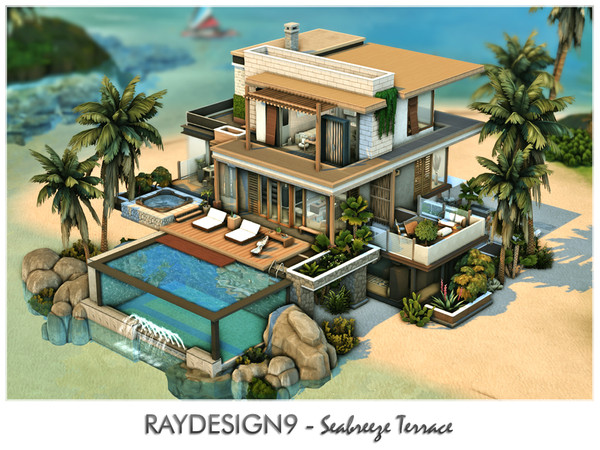 Sims 4 — Seabreeze Terrace by RayDesign9 — I build this lot in Sulani Island 40x30 lot size and 3 floor. This house has :