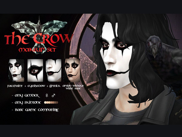 Sims 4 — [TH]Facepaint_The Crow by thaisherrera — I decided to make it a set with eyeshadow and lipstick separetely so